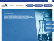 Tablet Screenshot of chemiecluster-bayern.de
